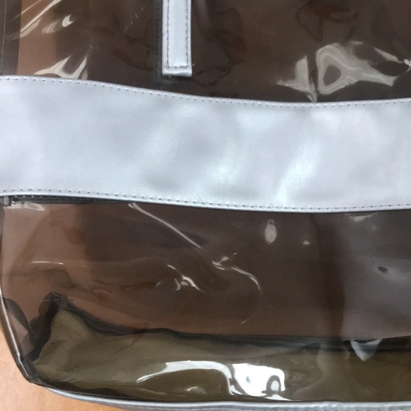 Silver trim transparent Concert/theme park tote bag - Picture 2 of 5